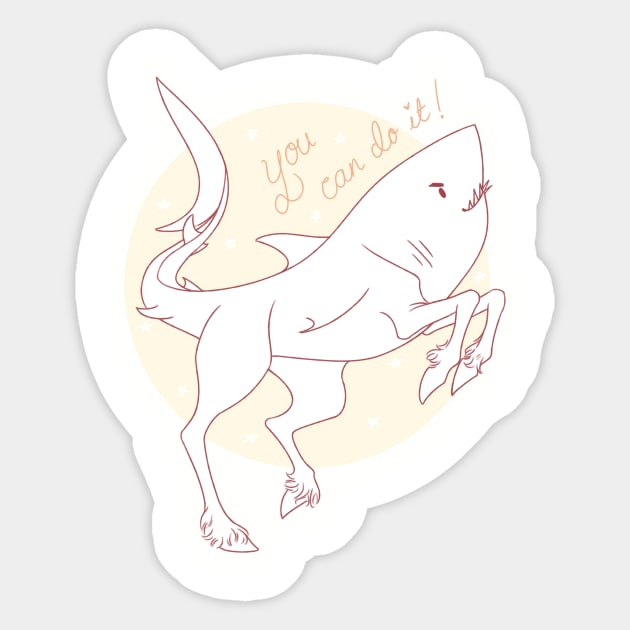 Horse Shark Yellow Sticker by Naimly